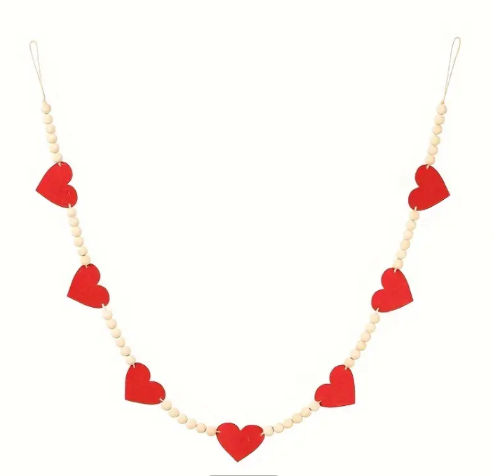 LOVE HEART BEADED GARLAND