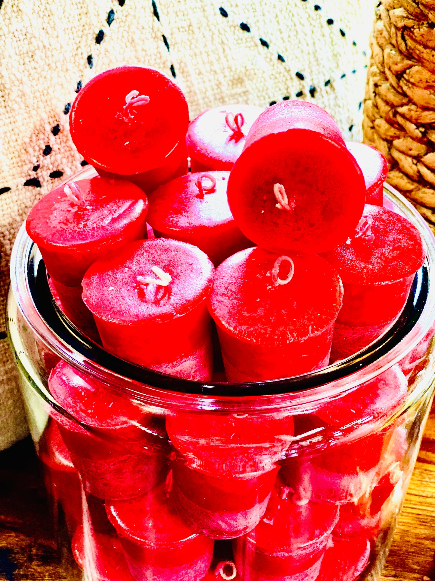 APPLE CINNAMON WREATH Votive Candles - Set (6) or bakers dozen (13)