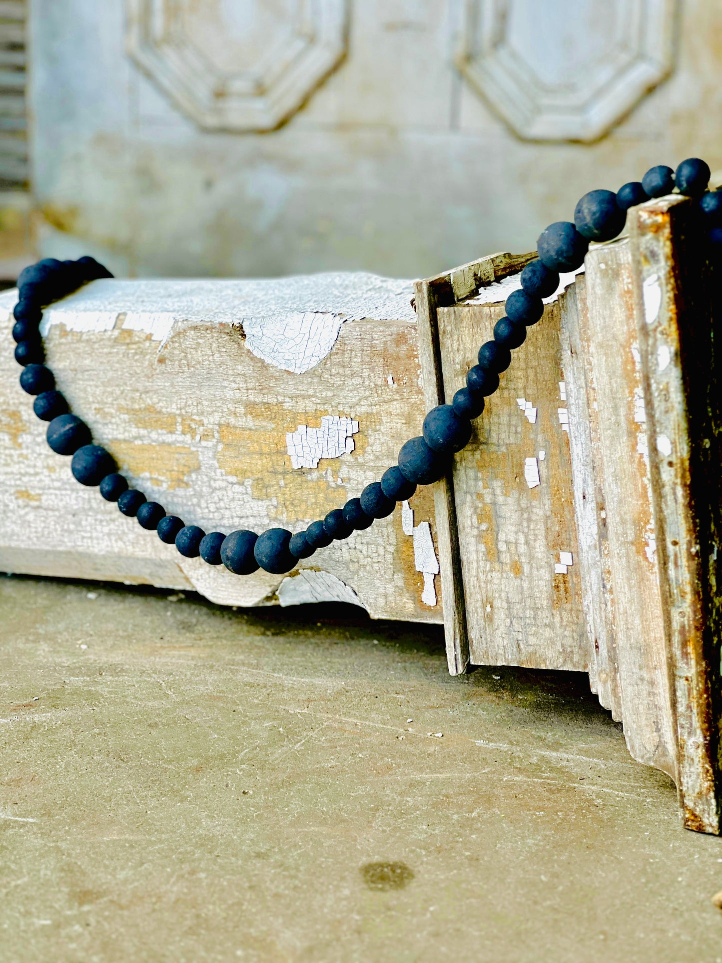 SUPER DEAL!! 90" CADENCE BEADED BLACK GARLAND