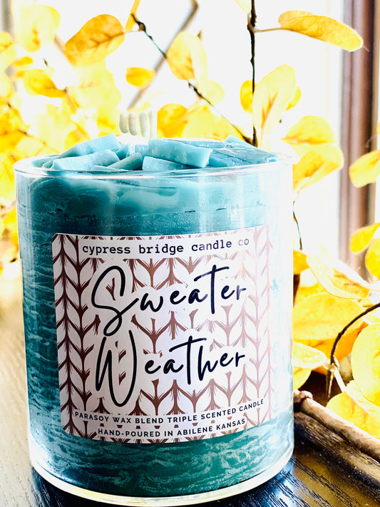 Top notes of fresh air accord and spearmint combine with mid notes of pine needles, Winter berries, and eucalyptus. All enhanced by a bed of oakmoss, vanilla, and white musk.
Original scent by BBW
Premium Candles made with a proprietary wax blend and one of the highest scent throws in the market! 
Made in small batches right here in our shop in Abilene Kansas! 
Made with:
SOY WAX
FOOD GRADE PARAFFIN WAX