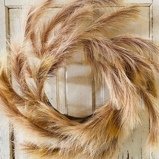 SUPER DEAL!!! 25" Tawny Plume Grass Wreath
