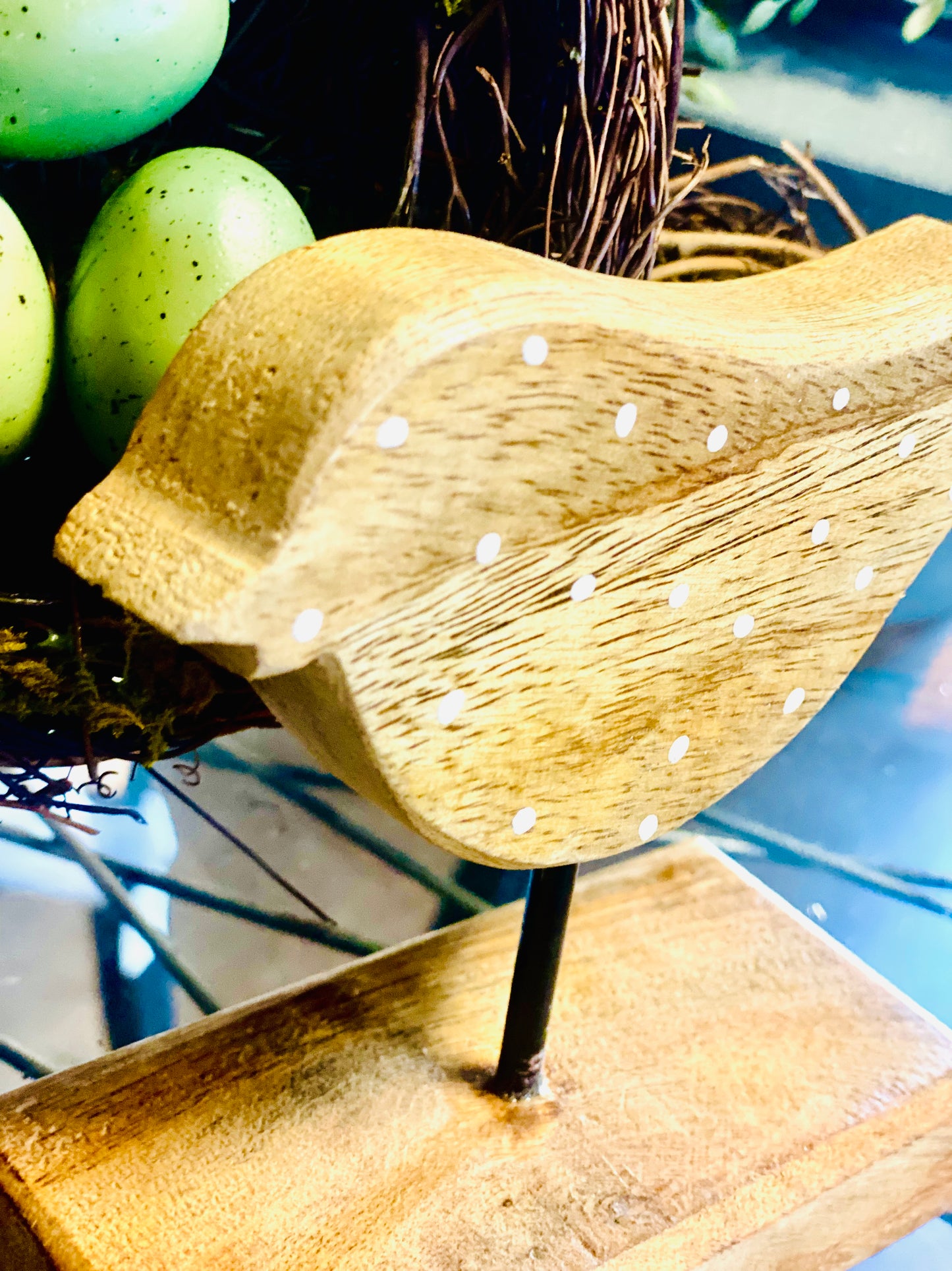 BABY DOTTIE - WOOD BIRD ON STAND