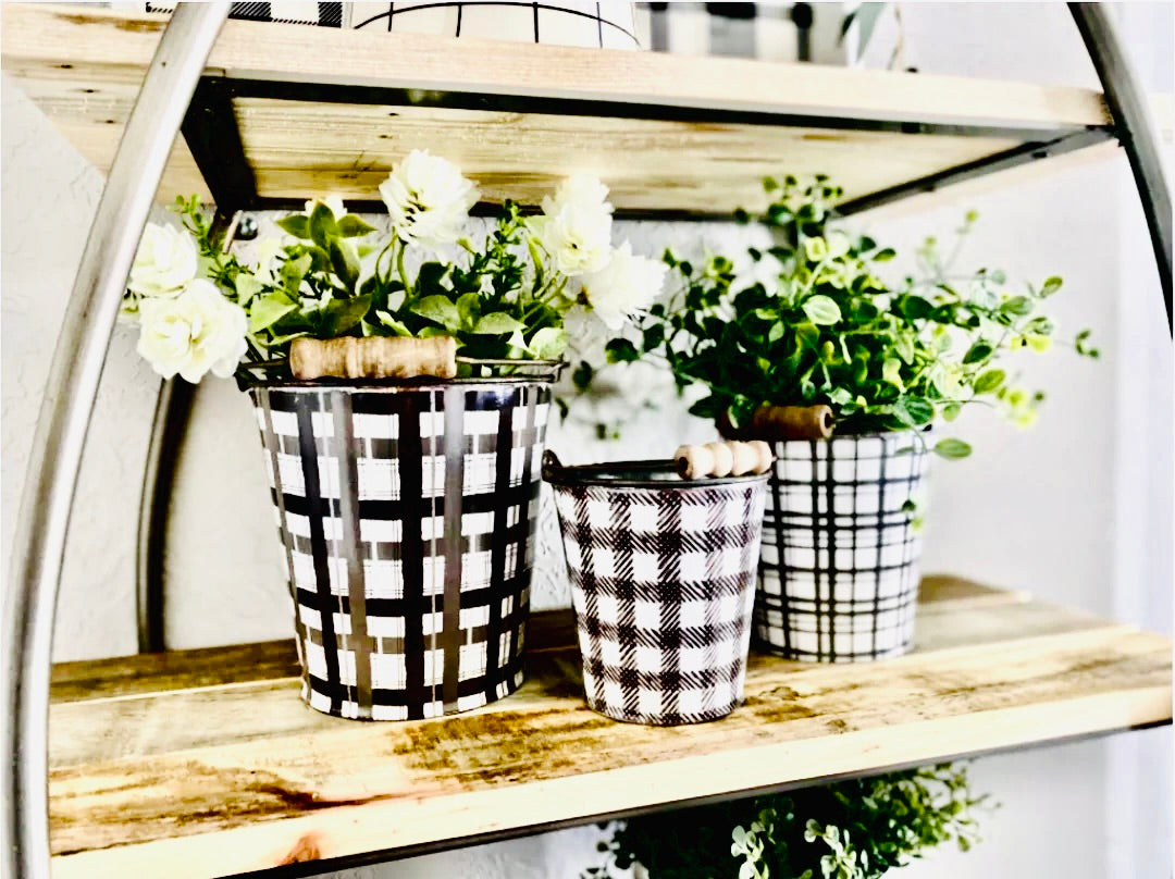 SUPER DEAL!!! PLAID BUCKET SET
