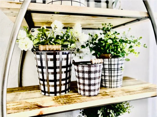 SUPER DEAL!!! PLAID BUCKET SET