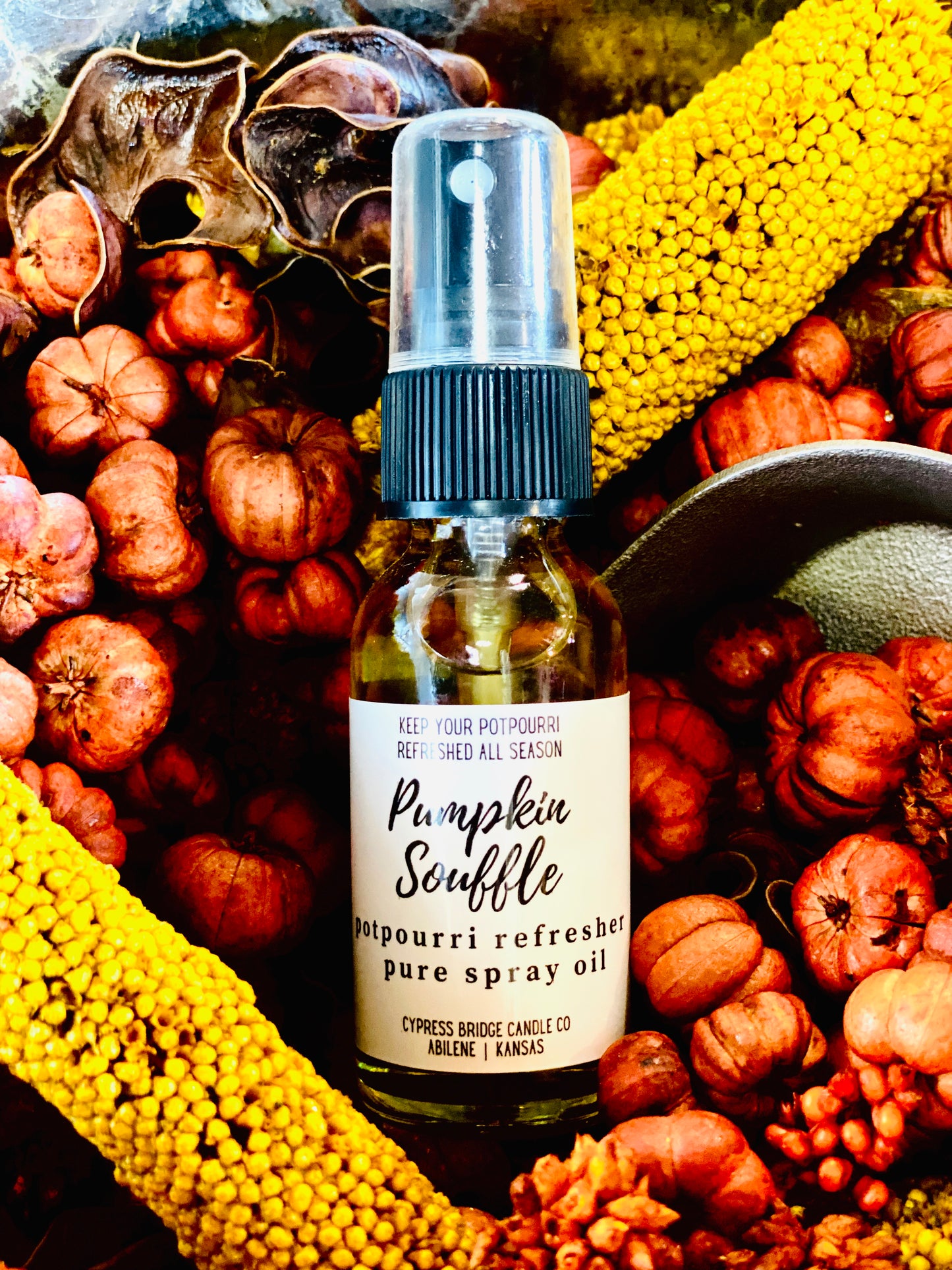 PUMPKIN SOUFFLE hand blended POTPOURRI + Matching Spray Refresher
