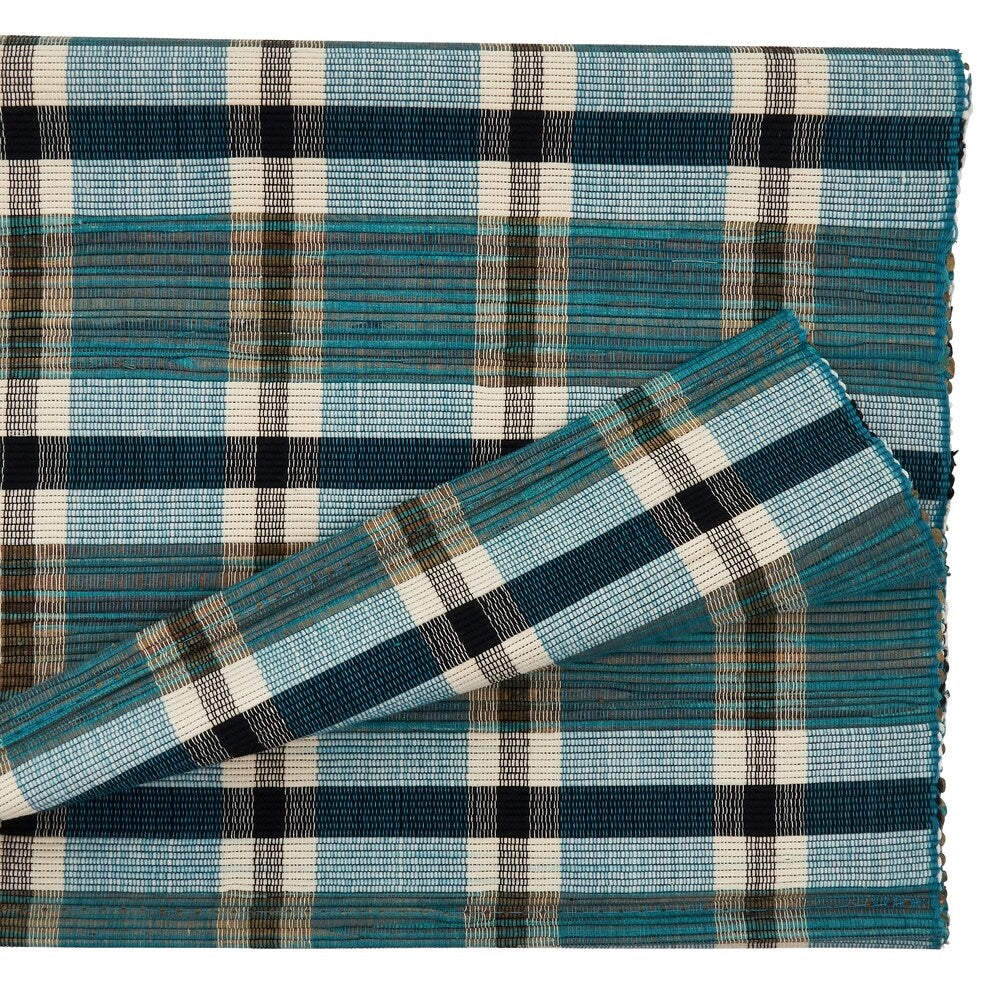 72" Plaid Woven Water Hyacinth Runner