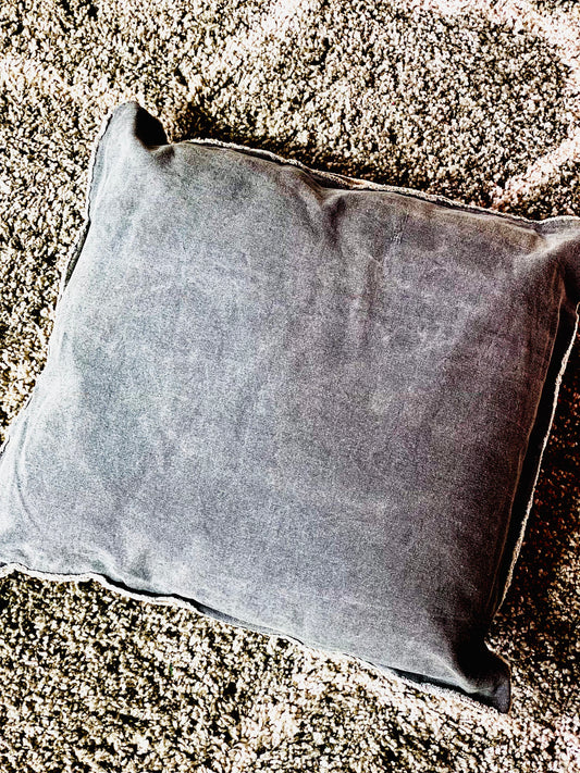 24" GREY WASHED FLOOR PILLOW