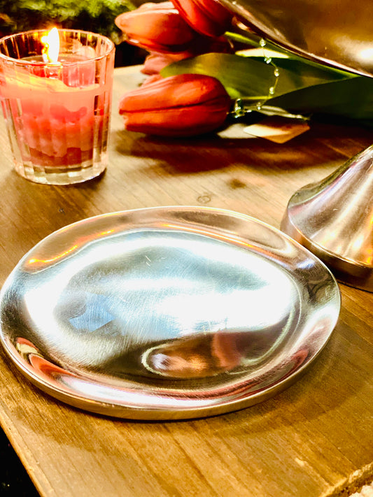 5" UNEVEN ALUMINUM CANDLE PLATE