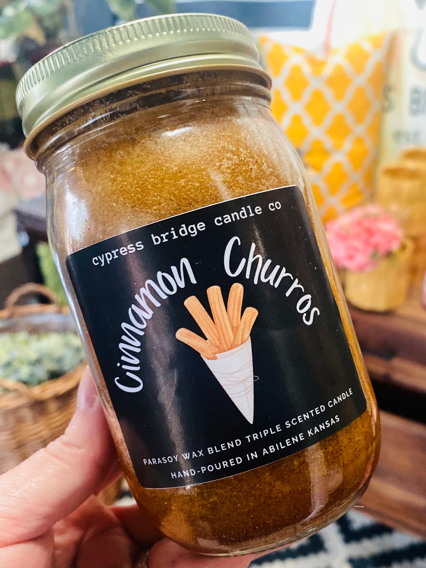 CINNAMON CHURRO 12oz+ MASON Jar Candle