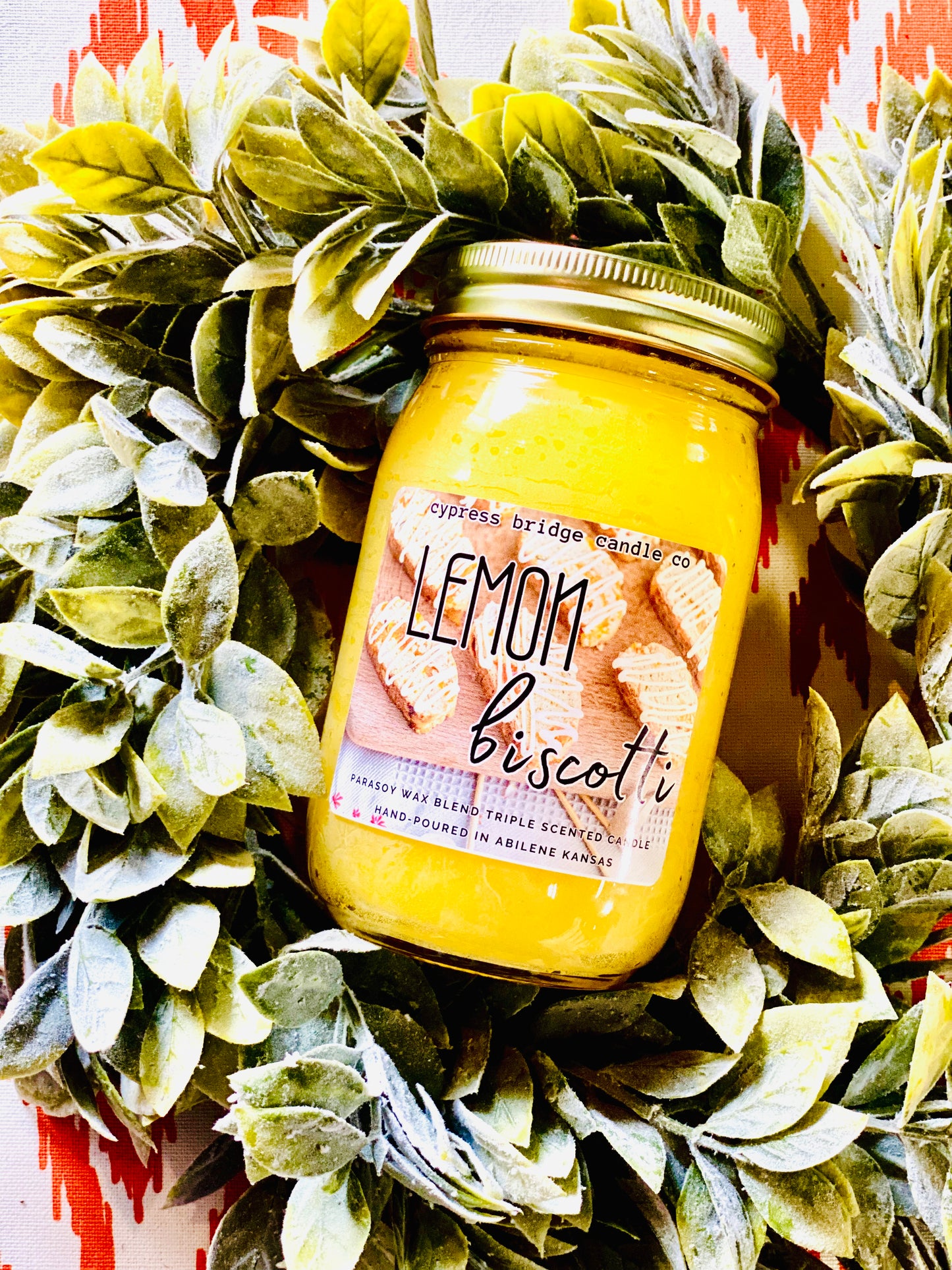 LEMON BISCOTTI 12oz+ MASON Jar Candle
