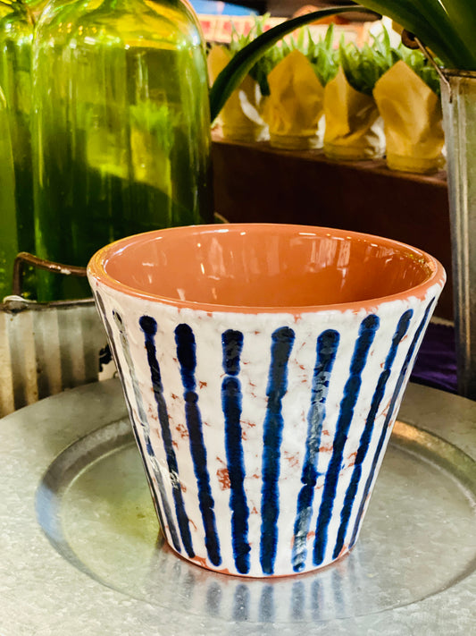 STRIPED BUNGALOW PLANTER POT