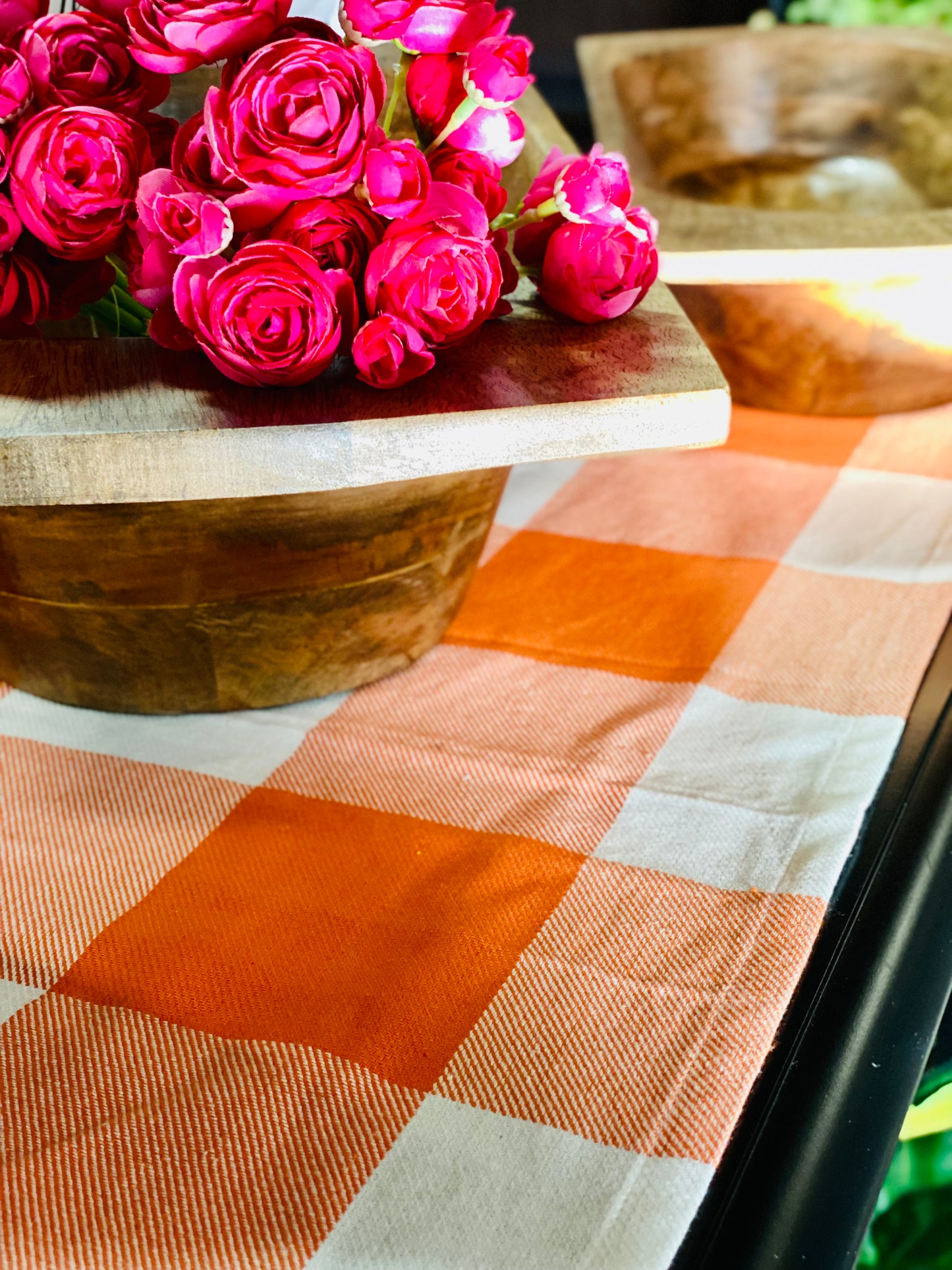 SHERBET PLAID TABLE RUNNER 72"