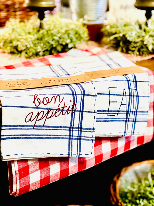 Bistro Embroidered Cotton Hand Towel