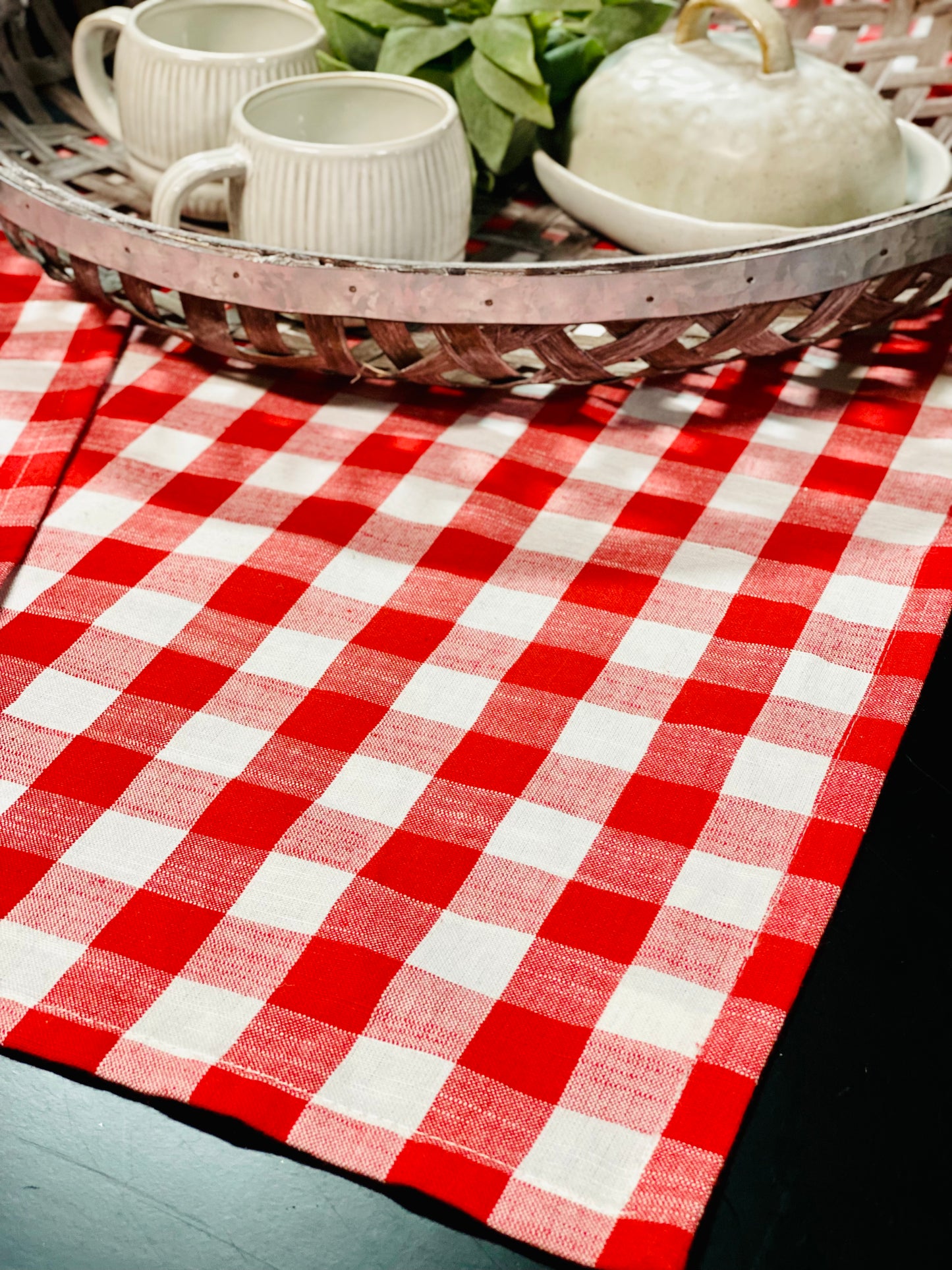 Red/White Gingham Table Runner