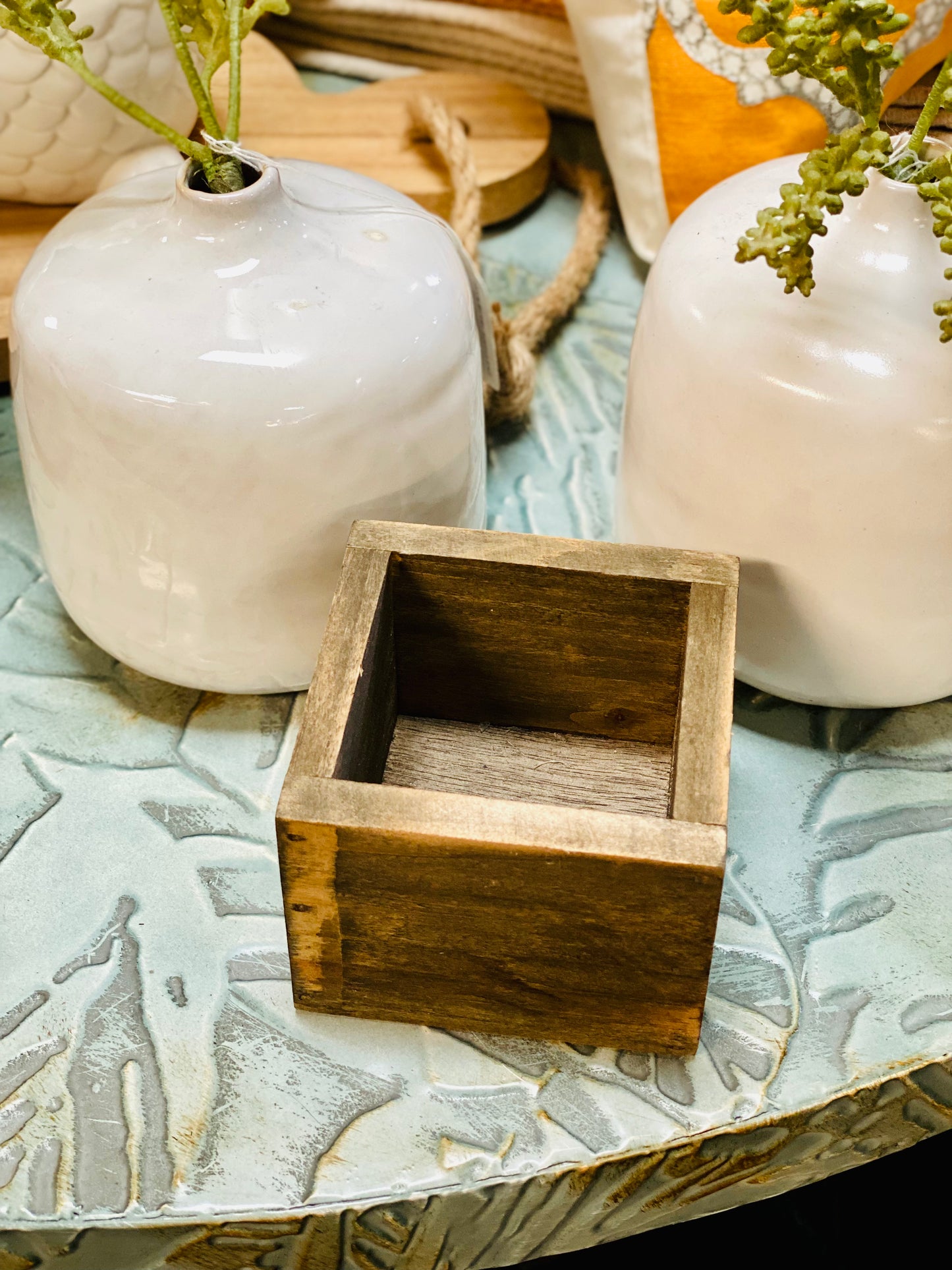 SMALL WOOD PLANTER BOX