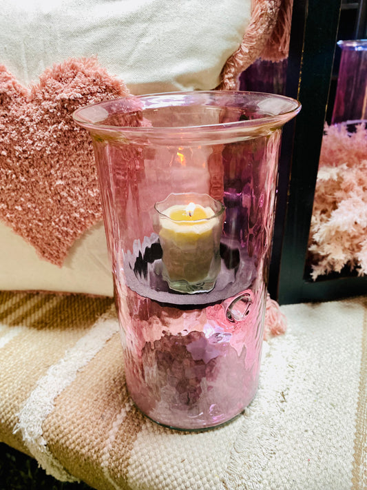 PINK LILAC GLASS LANTERN