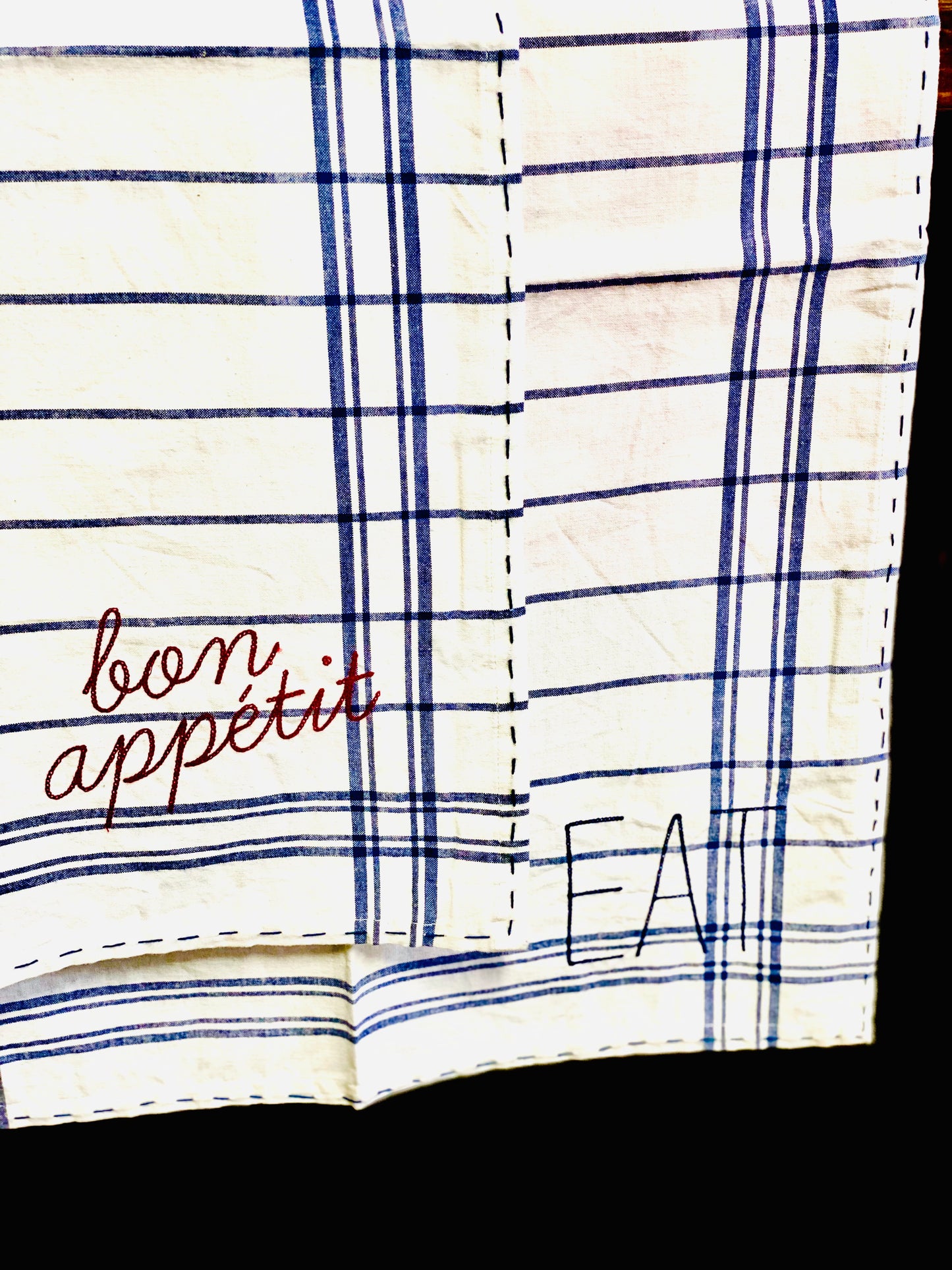 Bistro Embroidered Cotton Hand Towel