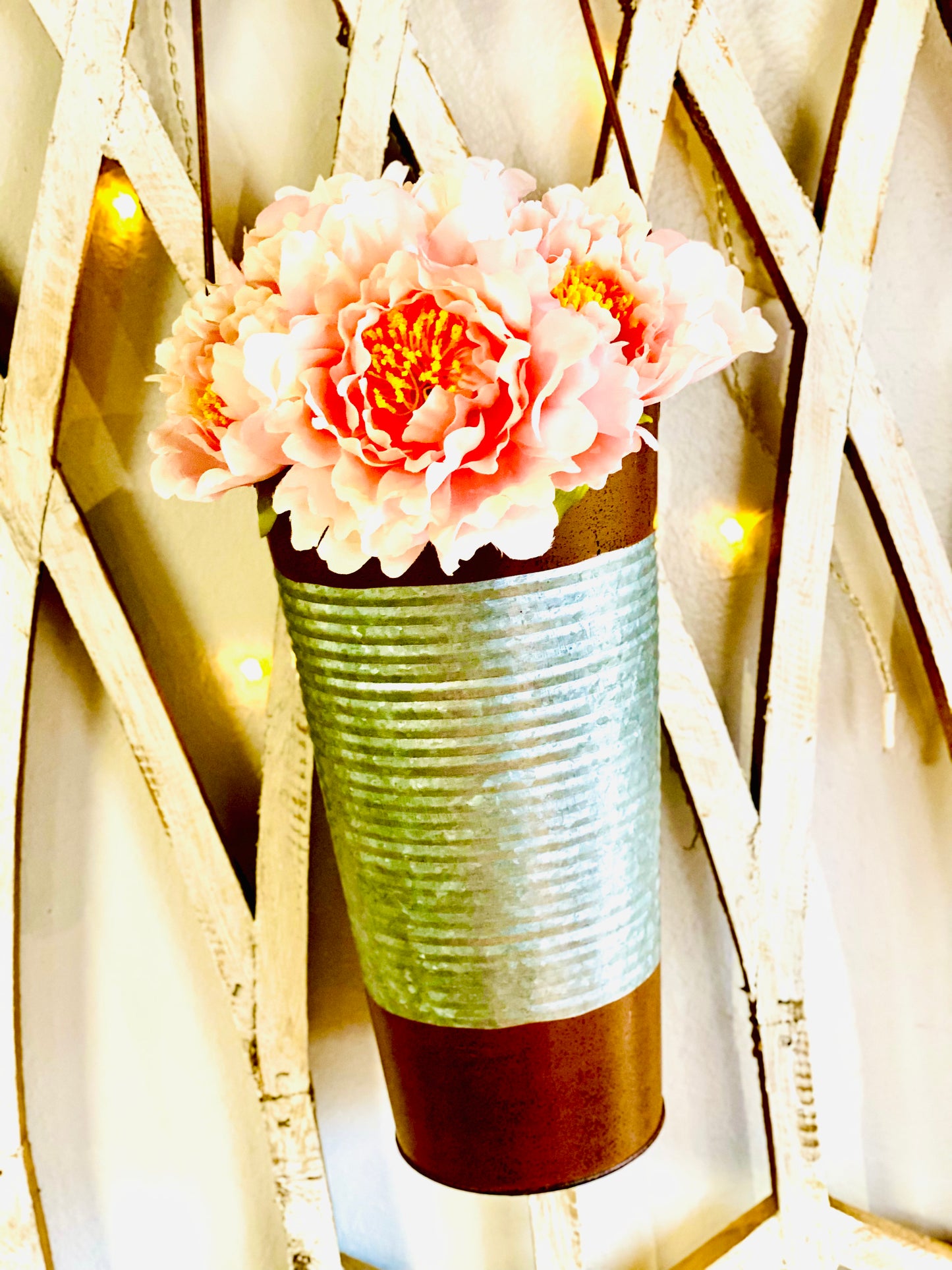 CORRUGATED METAL PAIL W/HANDLE - 2 SIZES