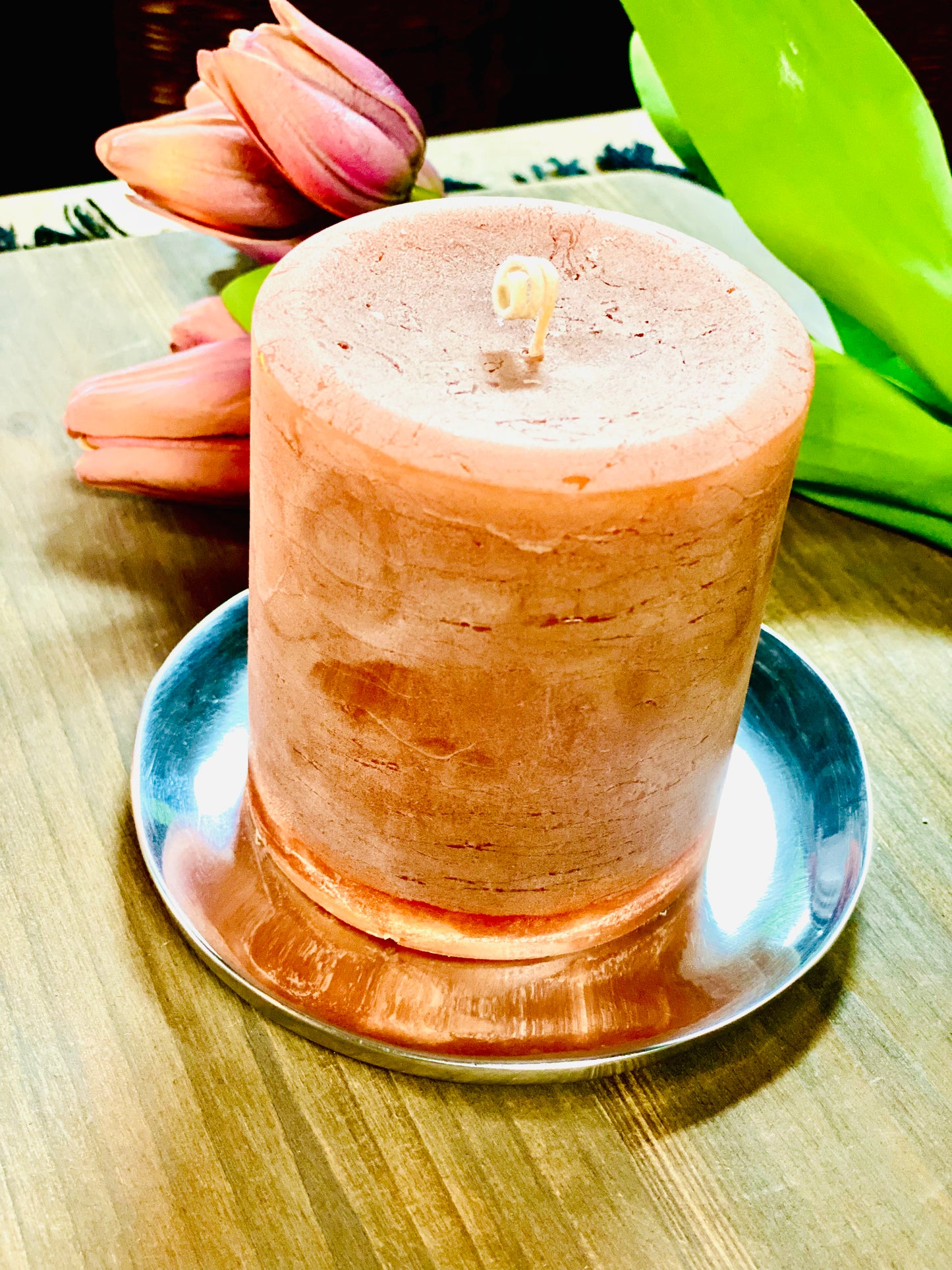 5" UNEVEN ALUMINUM CANDLE PLATE