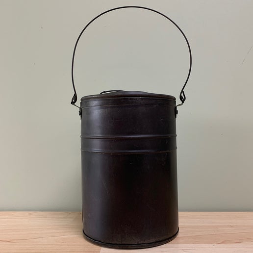 LIDDED RUSTIC TIN CANISTER