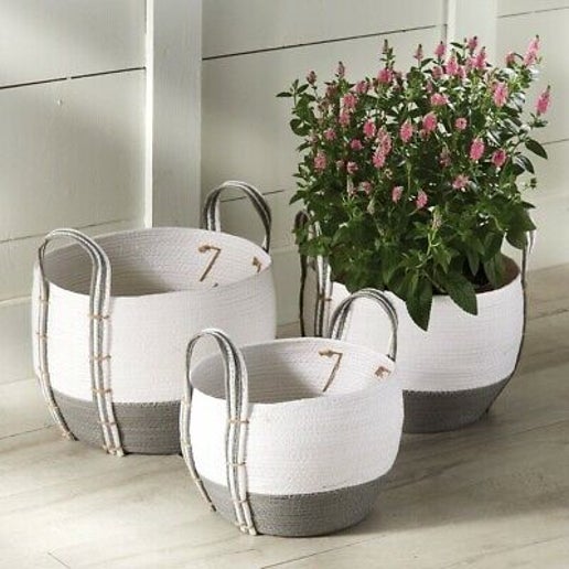 WHITE AND GREY BASKETS 3 sizes