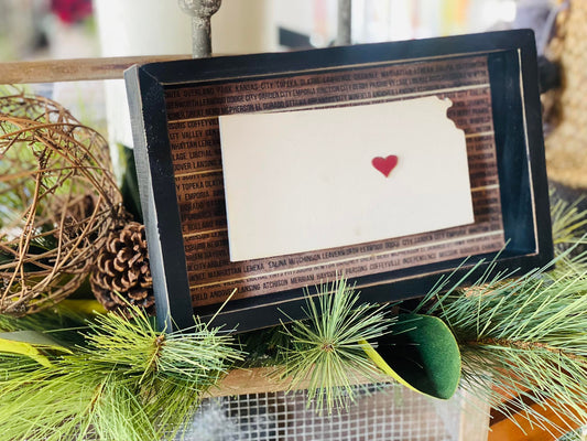 Kansas Wooden Block Sign