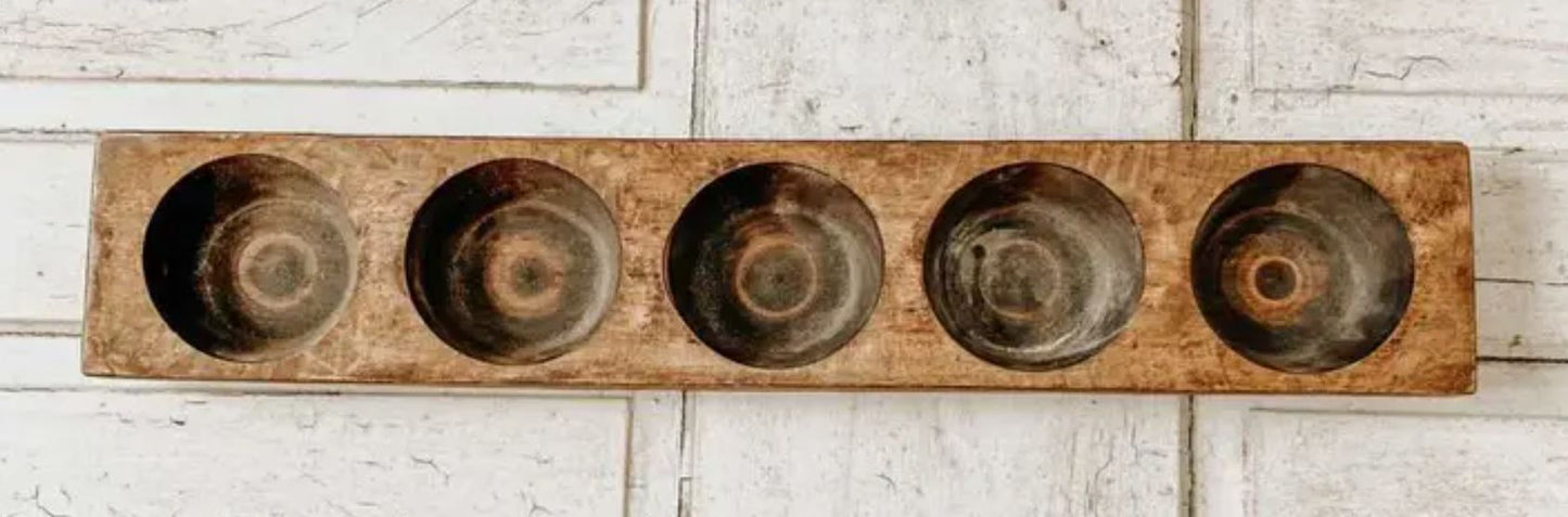 5 hole CHEESE MOLD - Hand carved in Mexico