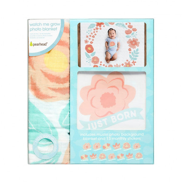 Watch Me Grow Milestone Blanket, Floral