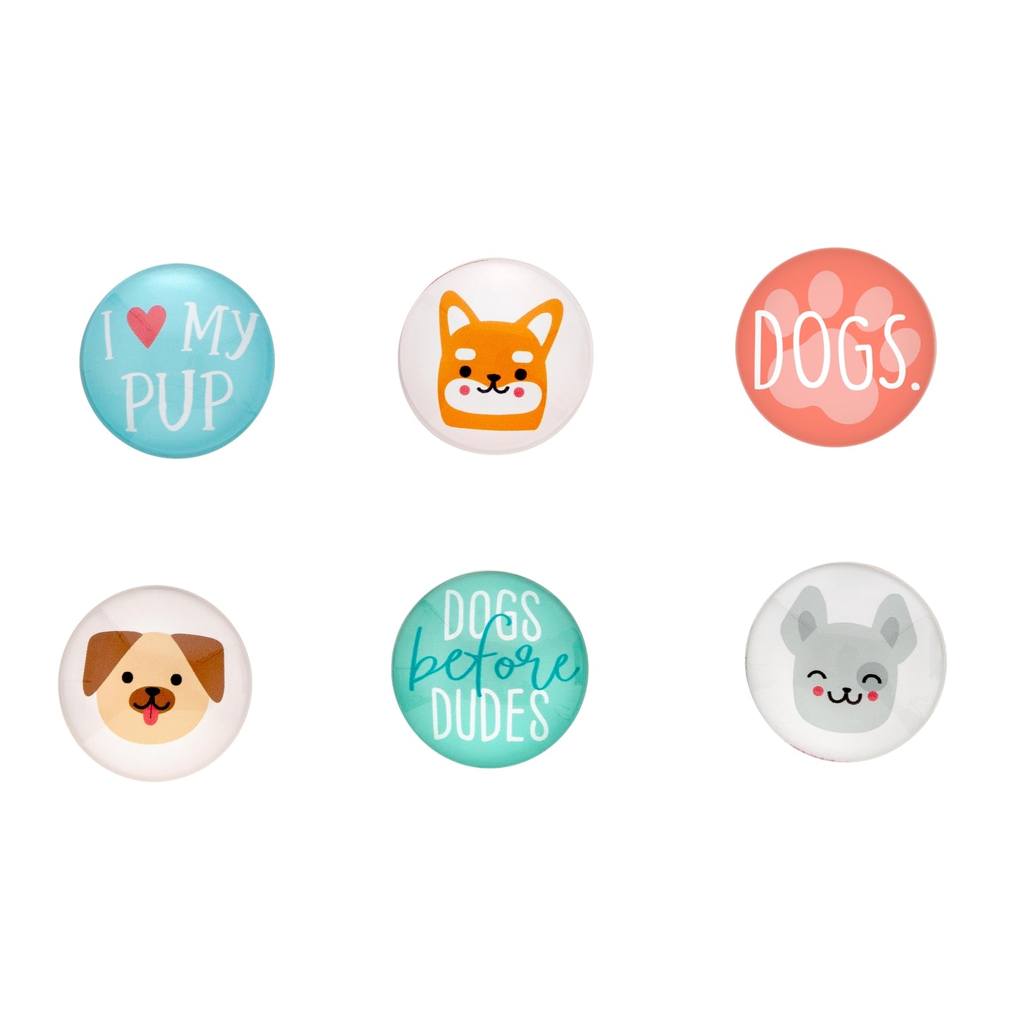 Dog Glass Magnet Set/6