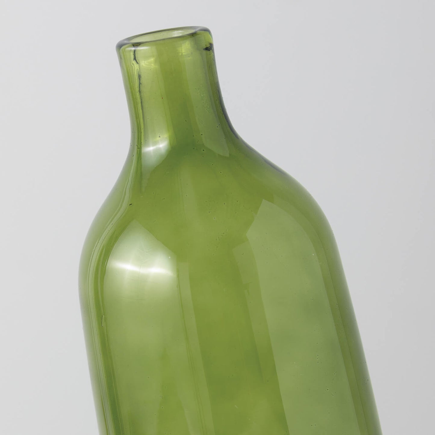 4" X 10.75" GREEN BOTTLE VASE