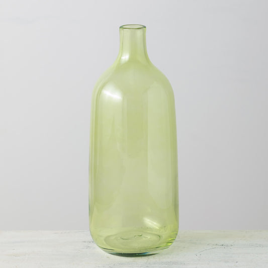 13" GREEN BOTTLE VASE