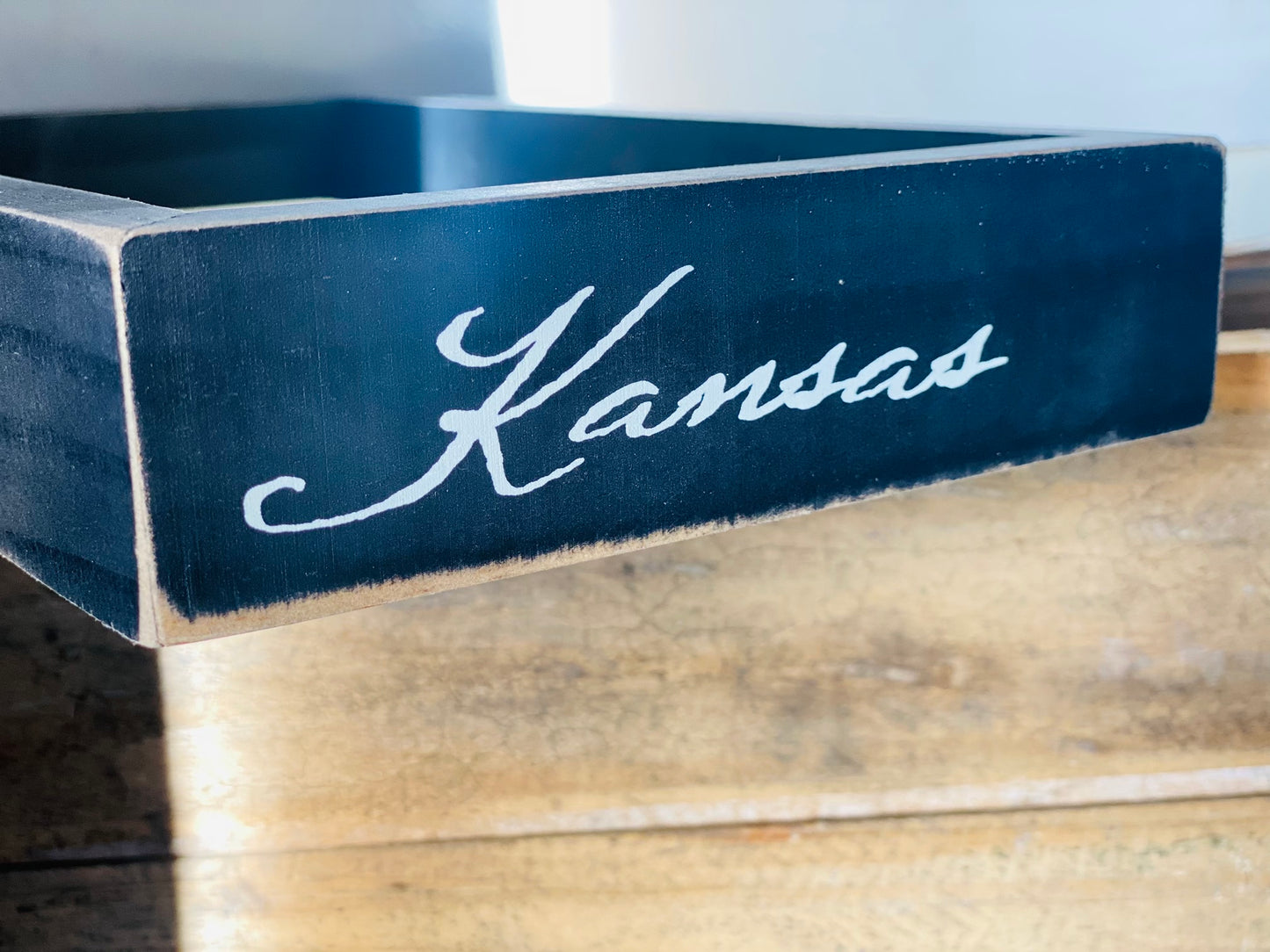 Kansas Wooden Block Sign