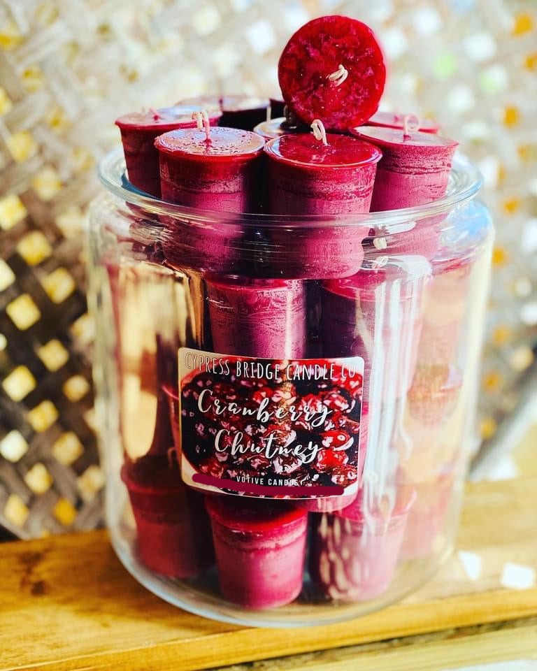 Cranberry Chutney (tp)  Votive Candles - Set (6) or bakers dozen (13)