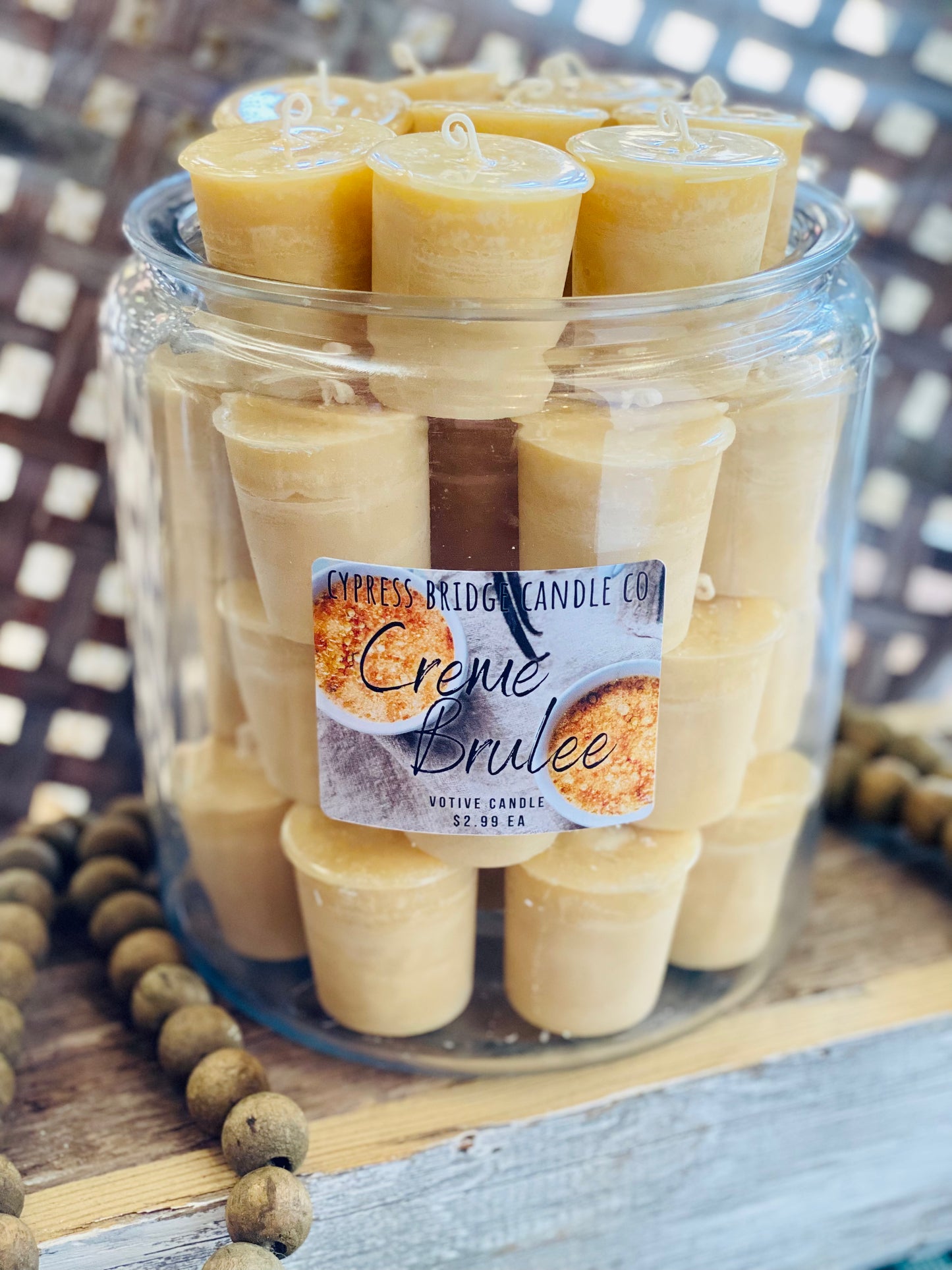 Creme Brulee Votive Candles - Set (6) or bakers dozen (13)