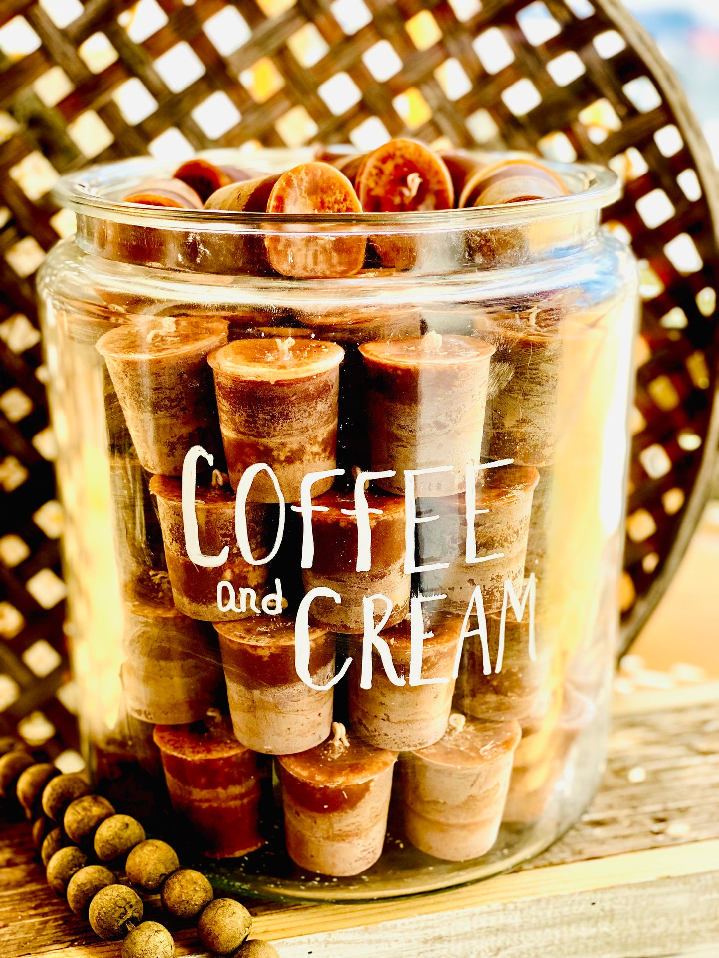 COFFEE & CREAM Votive Candles - Set (6) or bakers dozen (13)