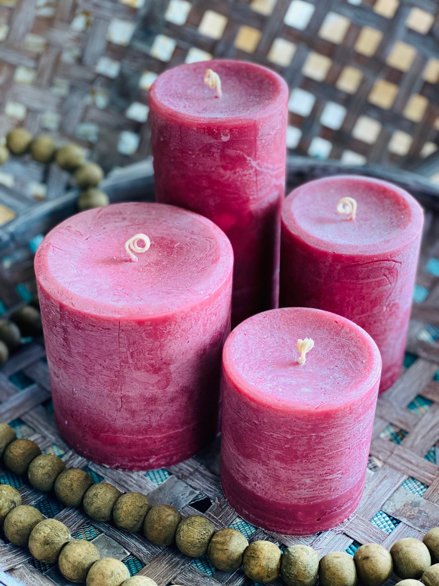 STRAWBERRY LEMONADE (scented) Pillar Candles - 5 SIZES