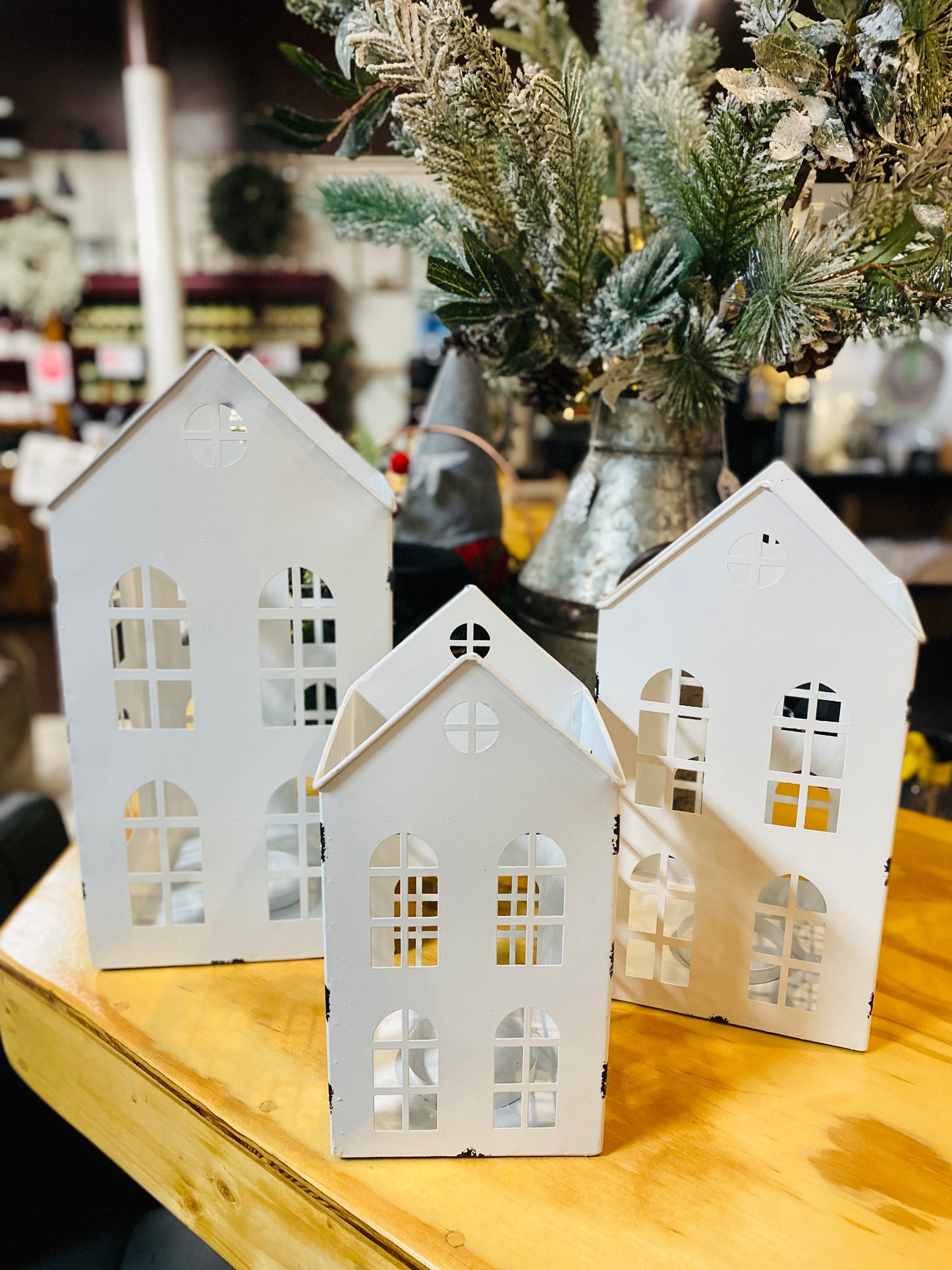 White Metal House Lantern - 3 sizes