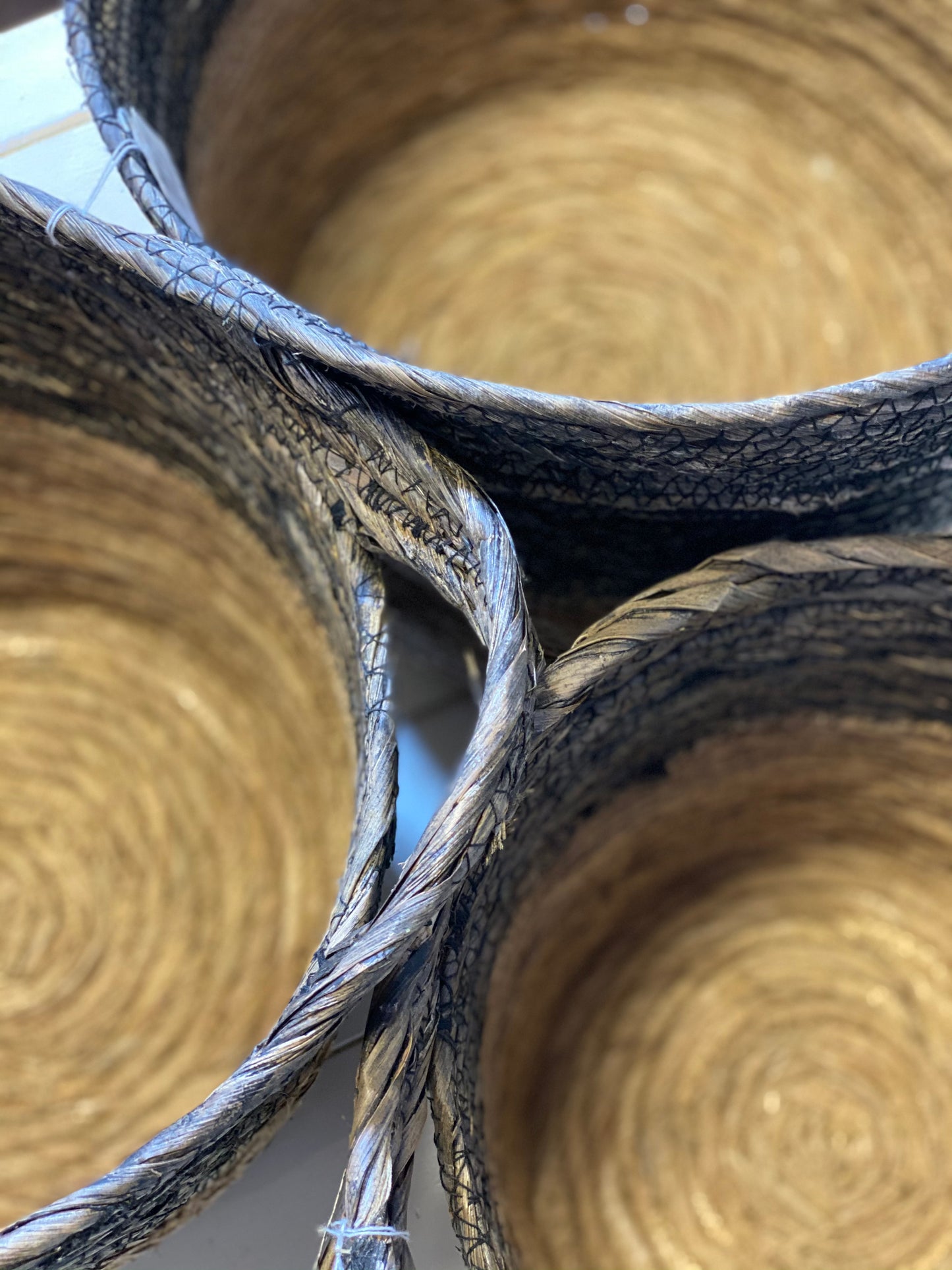 BLACK + NATURAL BASKET   3 sizes