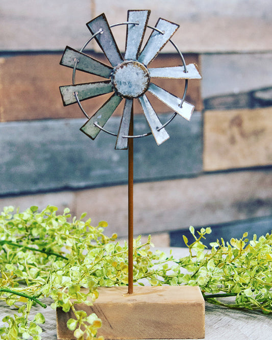 Windmill Finial on wood stand