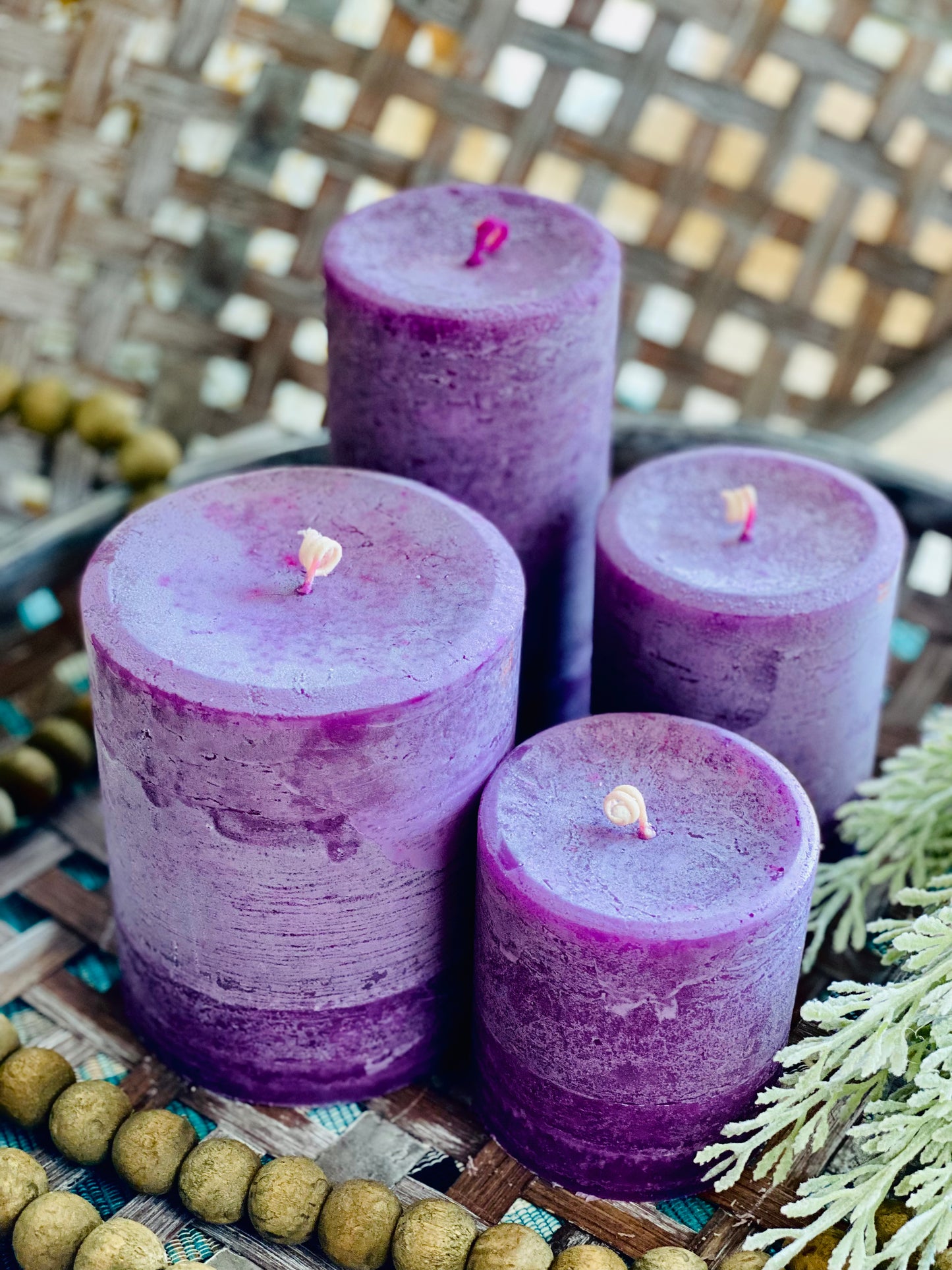 LILAC (scented) Pillar Candles - 5 SIZES