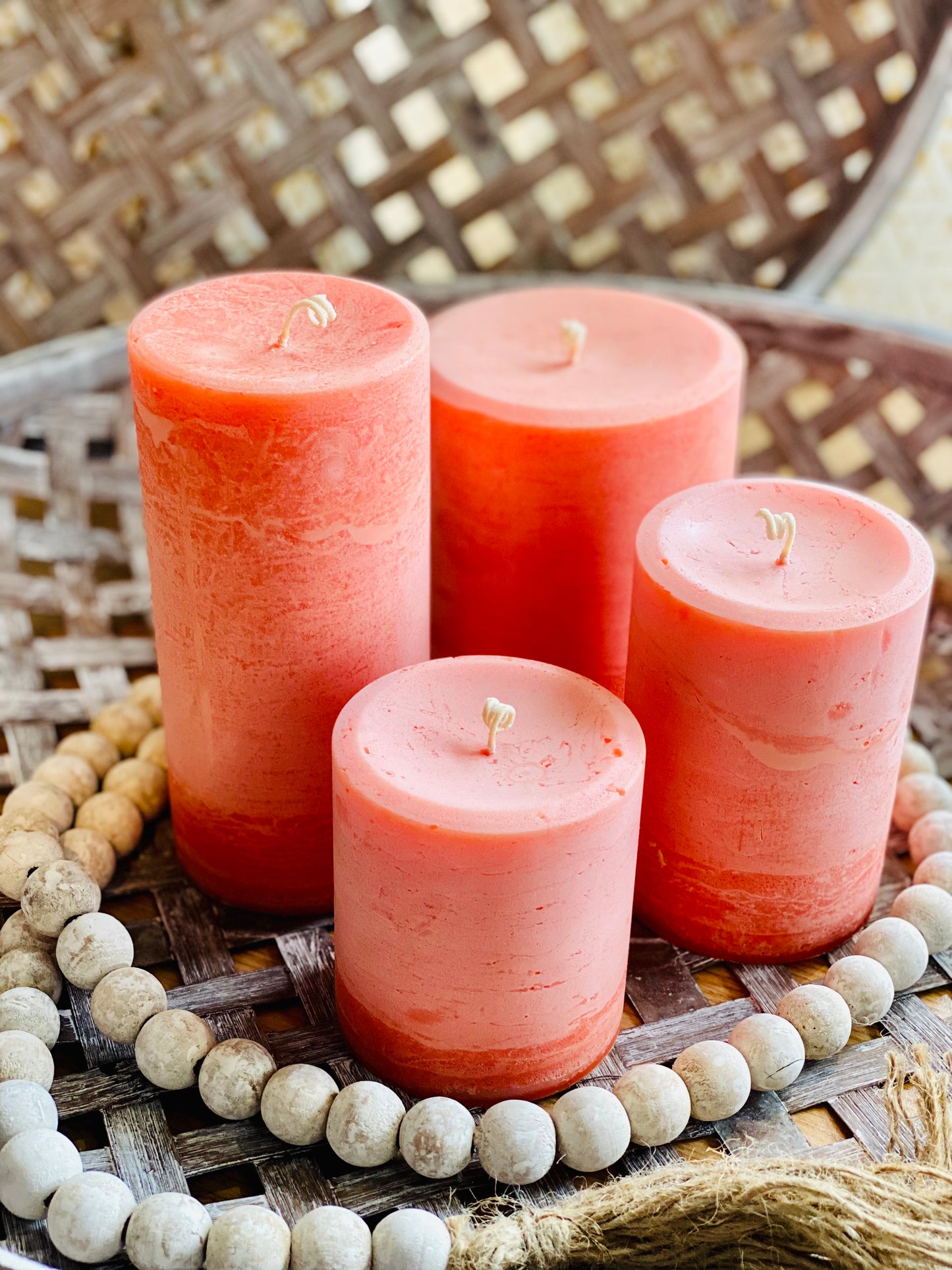 TAROCCO ORANGE (scented) Pillar Candles - 5 SIZES