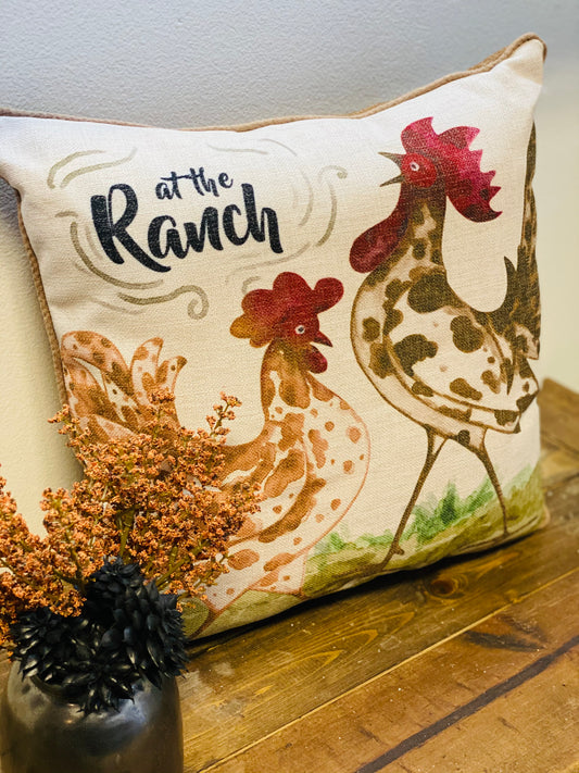 ROOSTER ACCENT PILLOW 16"