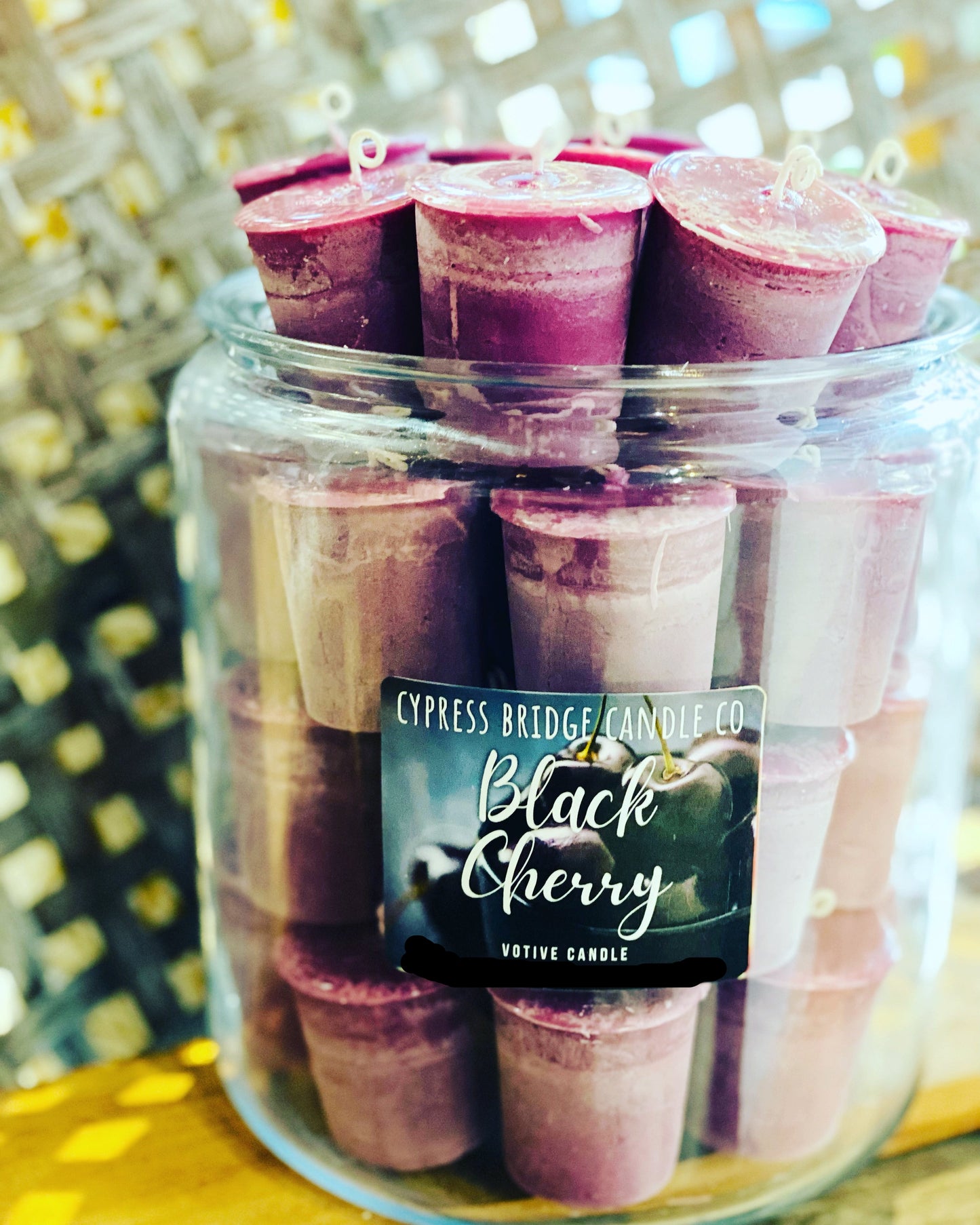 BLACK CHERRY Votive Candles - Set (6) or bakers dozen (13)