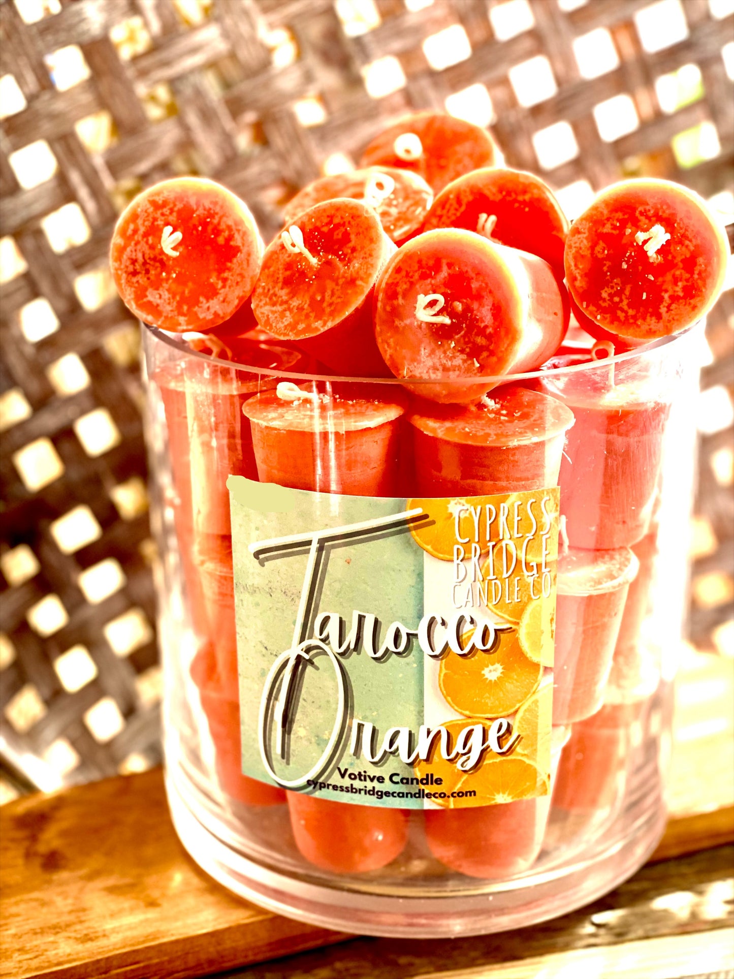 TAROCCO ORANGE Votive Candles - Set (6) or bakers dozen (13)