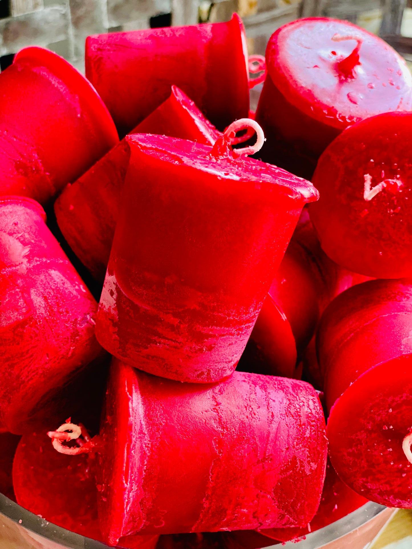 RED HOT CINNAMON Votive Candles - Set (6) or bakers dozen (13)