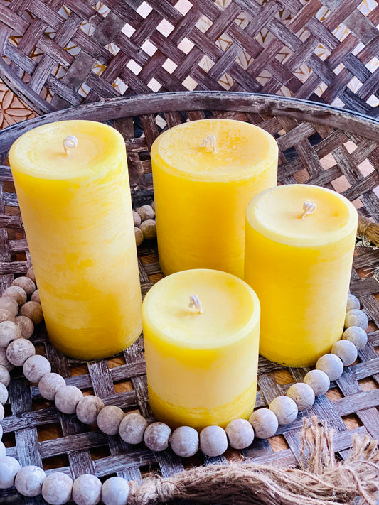 LEMON BISCOTTI (scented) Pillar Candles -  5 SIZES