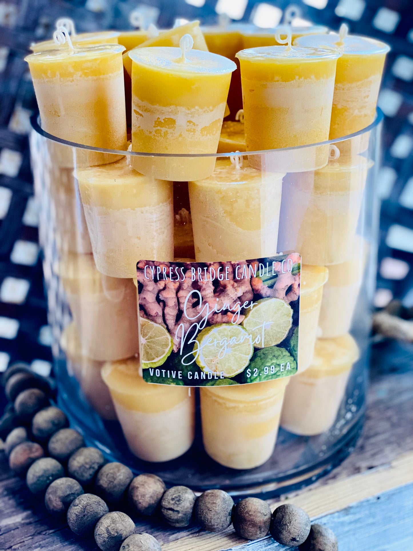 GINGER BERGAMOT™ Votive Candles - Set (6) or bakers dozen (13)