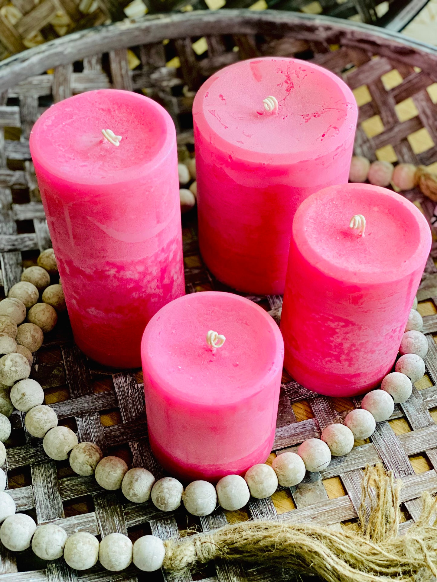 PEONY (tp) (scented) Pillar Candles - 5 SIZES