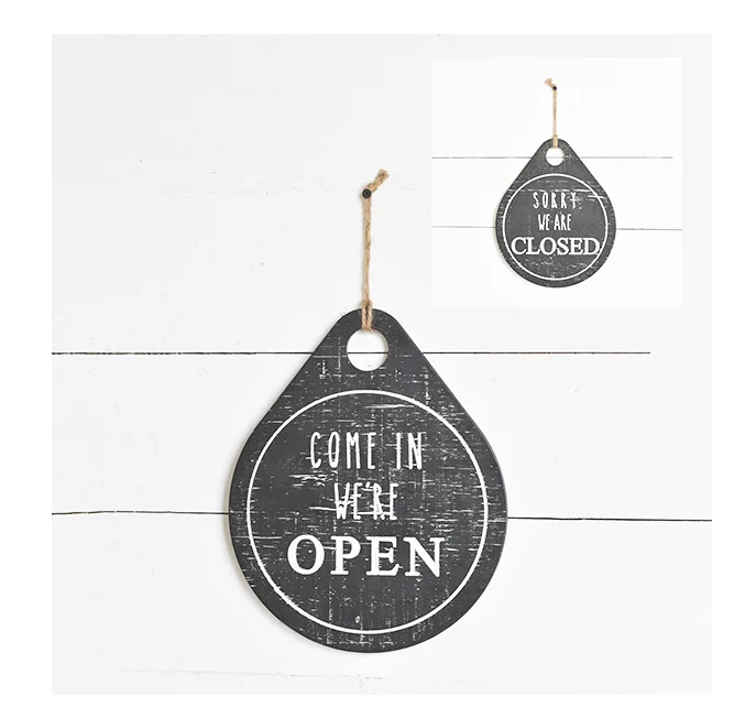 OPEN / CLOSED TEARDROP SIGN