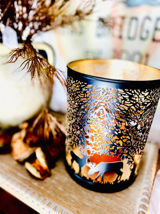 Forest Deer Metal Luminary Lantern 2 SIZES